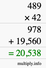 How to calculate 489 times 42 using long multiplication How to calculate 489 times 42 using long multiplication