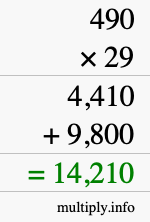 How to calculate 490 times 29 using long multiplication How to calculate 490 times 29 using long multiplication