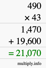 How to calculate 490 times 43 using long multiplication How to calculate 490 times 43 using long multiplication