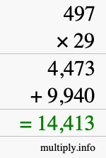 How to calculate 497 times 29 using long multiplication How to calculate 497 times 29 using long multiplication