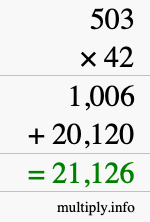 How to calculate 503 times 42 using long multiplication How to calculate 503 times 42 using long multiplication