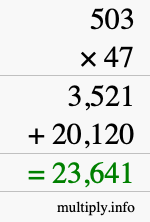 How to calculate 503 times 47 using long multiplication How to calculate 503 times 47 using long multiplication