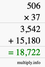 How to calculate 506 times 37 using long multiplication How to calculate 506 times 37 using long multiplication