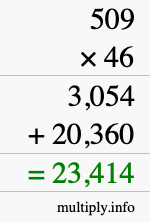 How to calculate 509 times 46 using long multiplication