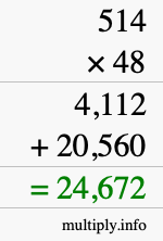 How to calculate 514 times 48 using long multiplication How to calculate 514 times 48 using long multiplication