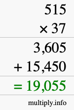 How to calculate 515 times 37 using long multiplication How to calculate 515 times 37 using long multiplication
