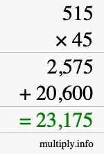How to calculate 515 times 45 using long multiplication How to calculate 515 times 45 using long multiplication