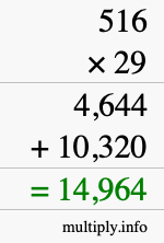 How to calculate 516 times 29 using long multiplication How to calculate 516 times 29 using long multiplication