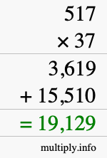 How to calculate 517 times 37 using long multiplication How to calculate 517 times 37 using long multiplication