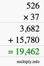 How to calculate 526 times 37 using long multiplication How to calculate 526 times 37 using long multiplication