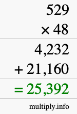 How to calculate 529 times 48 using long multiplication How to calculate 529 times 48 using long multiplication