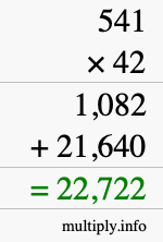 How to calculate 541 times 42 using long multiplication How to calculate 541 times 42 using long multiplication
