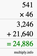 How to calculate 541 times 46 using long multiplication How to calculate 541 times 46 using long multiplication