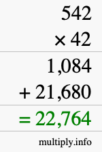 How to calculate 542 times 42 using long multiplication How to calculate 542 times 42 using long multiplication