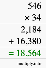 How to calculate 546 times 34 using long multiplication How to calculate 546 times 34 using long multiplication