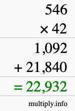 How to calculate 546 times 42 using long multiplication How to calculate 546 times 42 using long multiplication