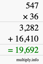 How to calculate 547 times 36 using long multiplication How to calculate 547 times 36 using long multiplication