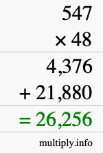 How to calculate 547 times 48 using long multiplication How to calculate 547 times 48 using long multiplication