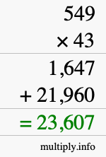 How to calculate 549 times 43 using long multiplication How to calculate 549 times 43 using long multiplication