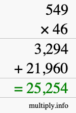 How to calculate 549 times 46 using long multiplication How to calculate 549 times 46 using long multiplication