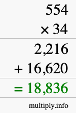 How to calculate 554 times 34 using long multiplication How to calculate 554 times 34 using long multiplication