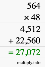 How to calculate 564 times 48 using long multiplication How to calculate 564 times 48 using long multiplication