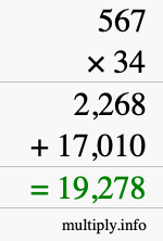 How to calculate 567 times 34 using long multiplication How to calculate 567 times 34 using long multiplication