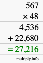 How to calculate 567 times 48 using long multiplication How to calculate 567 times 48 using long multiplication