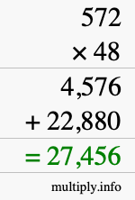 How to calculate 572 times 48 using long multiplication How to calculate 572 times 48 using long multiplication
