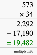 How to calculate 573 times 34 using long multiplication How to calculate 573 times 34 using long multiplication