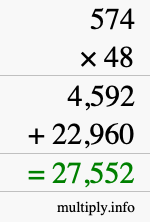 How to calculate 574 times 48 using long multiplication How to calculate 574 times 48 using long multiplication