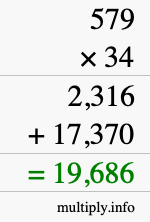 How to calculate 579 times 34 using long multiplication How to calculate 579 times 34 using long multiplication