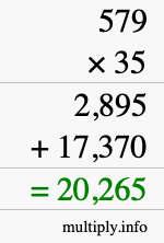 How to calculate 579 times 35 using long multiplication