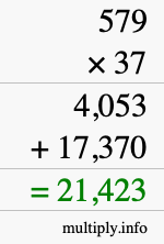 How to calculate 579 times 37 using long multiplication