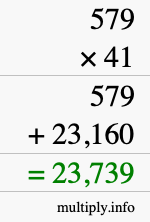 How to calculate 579 times 41 using long multiplication
