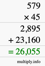 How to calculate 579 times 45 using long multiplication How to calculate 579 times 45 using long multiplication