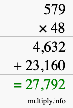 How to calculate 579 times 48 using long multiplication How to calculate 579 times 48 using long multiplication