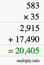 How to calculate 583 times 35 using long multiplication How to calculate 583 times 35 using long multiplication