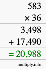 How to calculate 583 times 36 using long multiplication How to calculate 583 times 36 using long multiplication