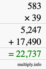 How to calculate 583 times 39 using long multiplication