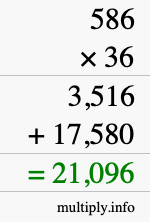 How to calculate 586 times 36 using long multiplication How to calculate 586 times 36 using long multiplication