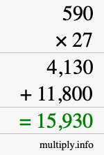 How to calculate 590 times 27 using long multiplication How to calculate 590 times 27 using long multiplication