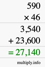 How to calculate 590 times 46 using long multiplication How to calculate 590 times 46 using long multiplication