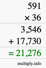How to calculate 591 times 36 using long multiplication How to calculate 591 times 36 using long multiplication