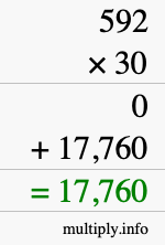 How to calculate 592 times 30 using long multiplication How to calculate 592 times 30 using long multiplication