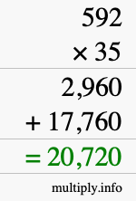 How to calculate 592 times 35 using long multiplication How to calculate 592 times 35 using long multiplication