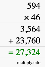 How to calculate 594 times 46 using long multiplication How to calculate 594 times 46 using long multiplication