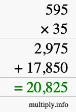 How to calculate 595 times 35 using long multiplication How to calculate 595 times 35 using long multiplication