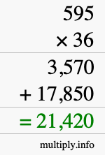 How to calculate 595 times 36 using long multiplication How to calculate 595 times 36 using long multiplication