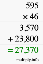 How to calculate 595 times 46 using long multiplication